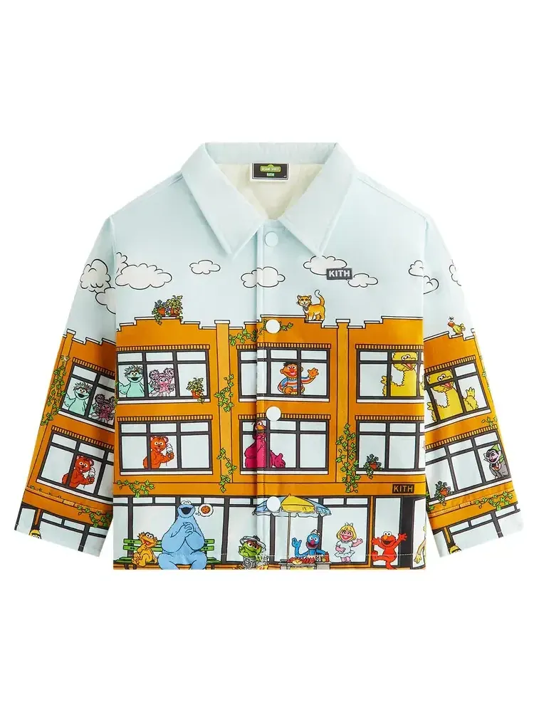 Куртка-рубашка Kith Kids x Sesame Street Lafayette St Shacket — изображение 1 из 2, синий
