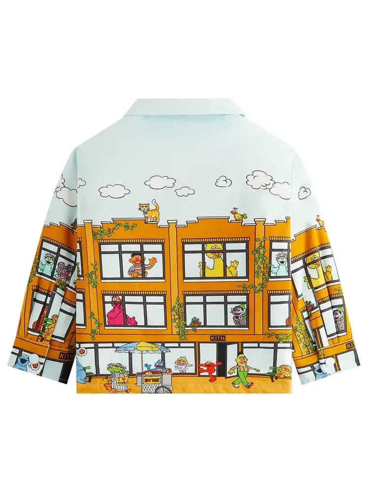 Куртка-рубашка Kith Kids x Sesame Street Lafayette St Shacket — изображение 2 из 2, синий