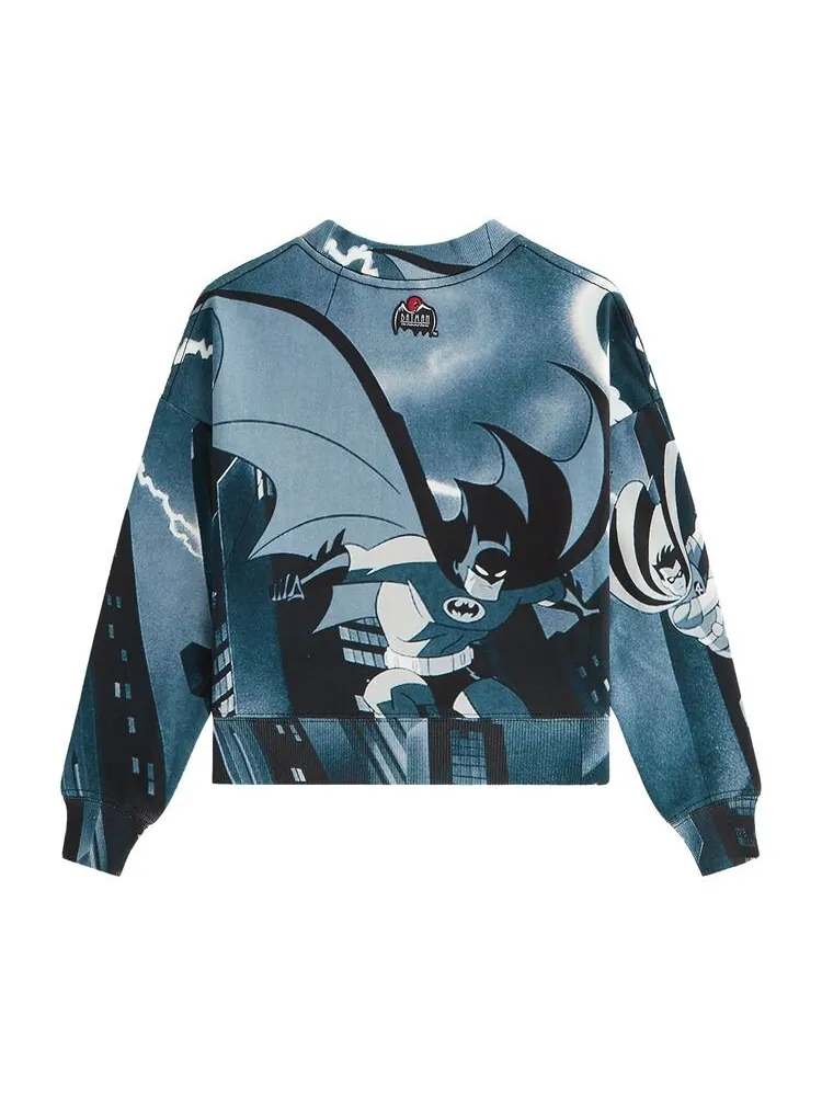 Толстовка Kith Kids x Batman And Robin Nelson Crewneck Black — изображение 2 из 2, черный