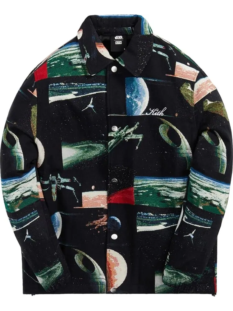 Куртка Kith For Star Wars Planets Coaches Jacket 'Black' — изображение 1 из 2, черный