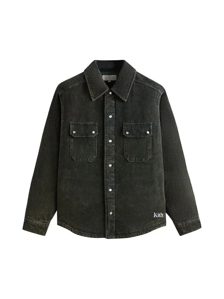 Куртка Kith Washed Corduroy Puffed Rowan Jacket Machine — изображение 1 из 2, зеленый