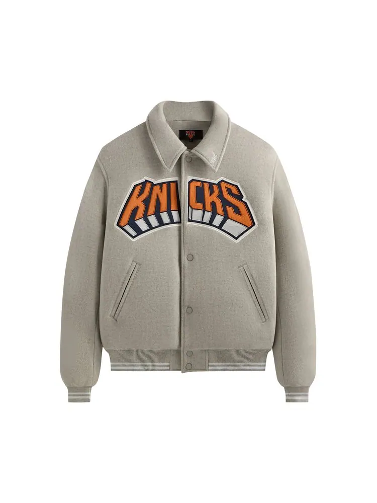 Куртка Kith For The New York Knicks Empire Wool Coaches Jacket 'Light Heather Grey' — изображение 1 из 2, светлый серый