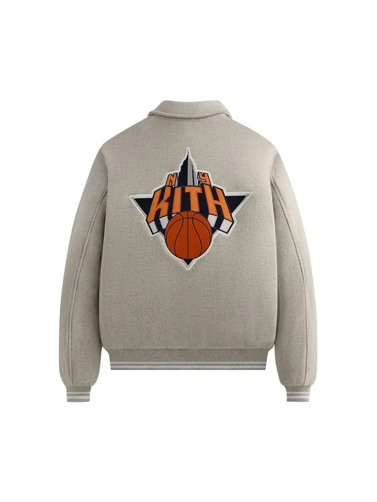 Куртка Kith For The New York Knicks Empire Wool Coaches Jacket 'Light Heather Grey' — изображение 2 из 2, светлый серый