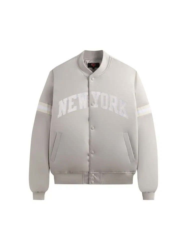 Куртка Kith For The New York Knicks Empire Satin Bomber Jacket Wake — изображение 1 из 2, серый