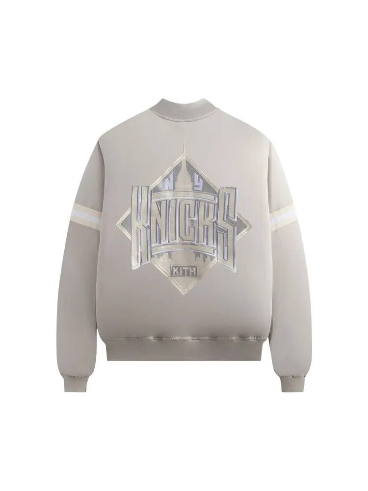 Куртка Kith For The New York Knicks Empire Satin Bomber Jacket Wake — изображение 2 из 2, серый