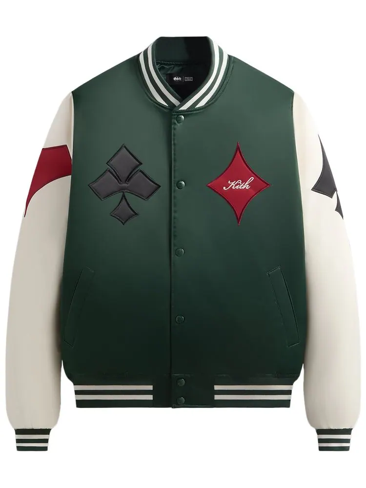 Куртка Kith x Batman Joker Satin Bomber Jacket 'Ivy Green' — изображение 1 из 2, зеленый