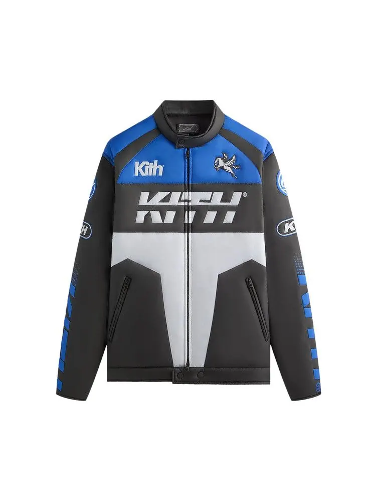 Куртка Kith Moto Full Zip Brixton Jacket, Cyclone — изображение 1 из 1, синий