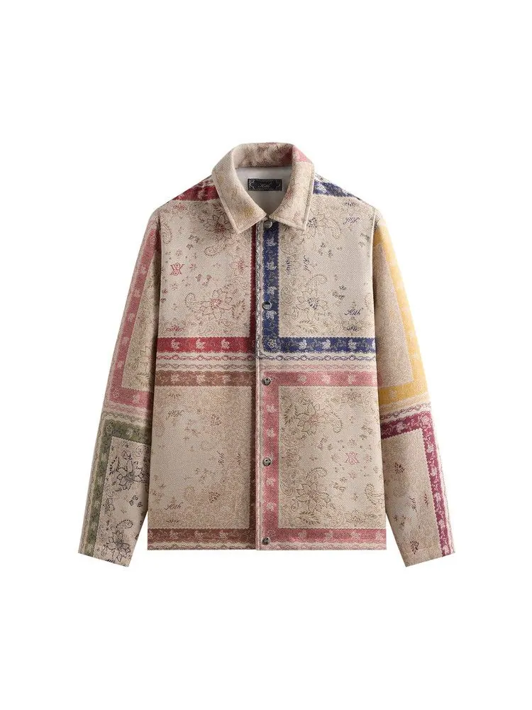 Куртка Kith Paisely Tapestry Coaches Jacket, Waffle — изображение 1 из 2, бежевый