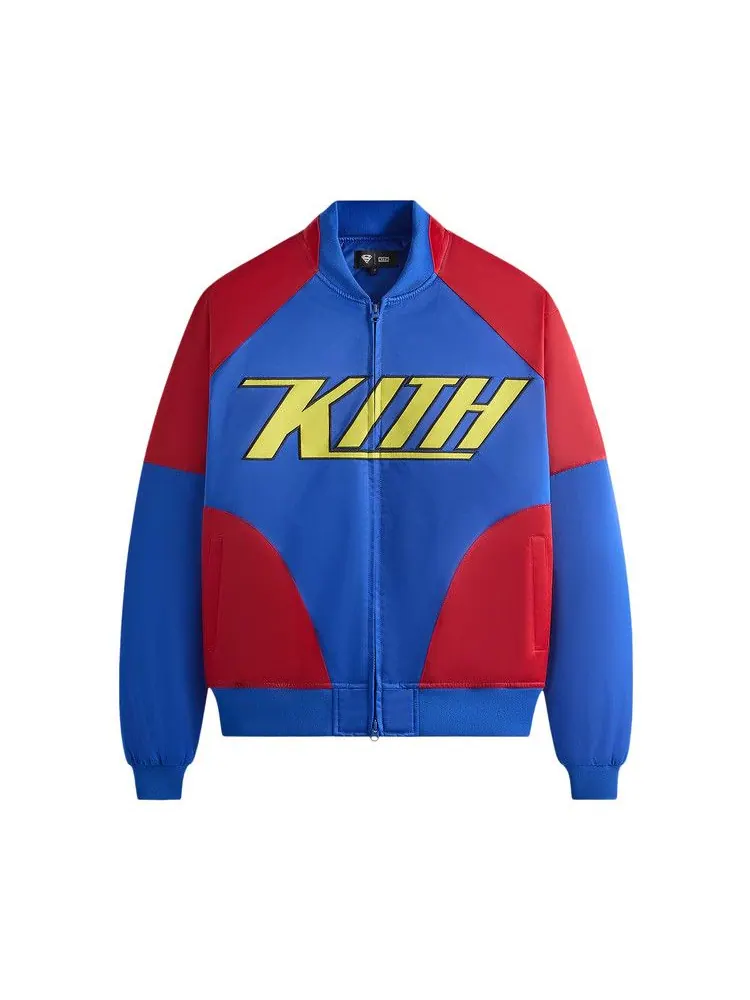 Куртка Kith x Superman Satin Bomber Jacket, Cyclone — изображение 1 из 2, синий