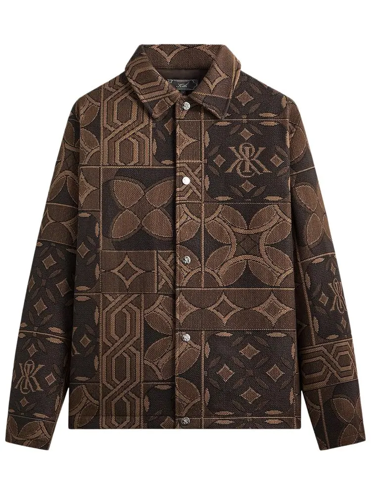 Куртка-бомбер Kith Tile Jacquard Tapestry Coaches Jacket — изображение 1 из 3, коричневый