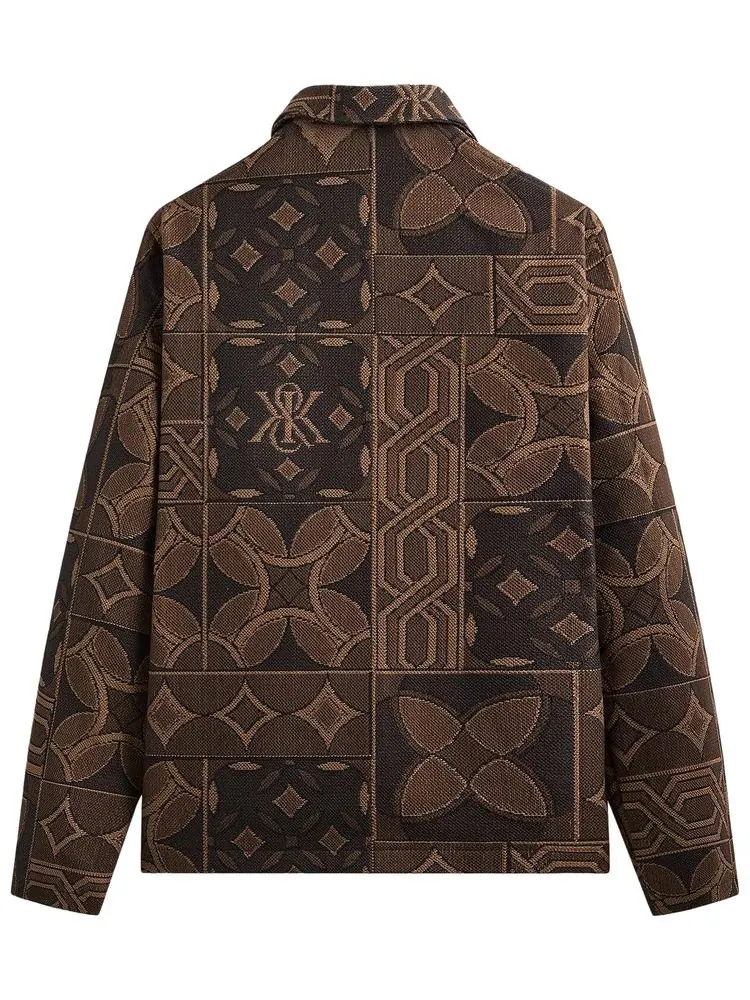 Куртка-бомбер Kith Tile Jacquard Tapestry Coaches Jacket — изображение 2 из 3, коричневый