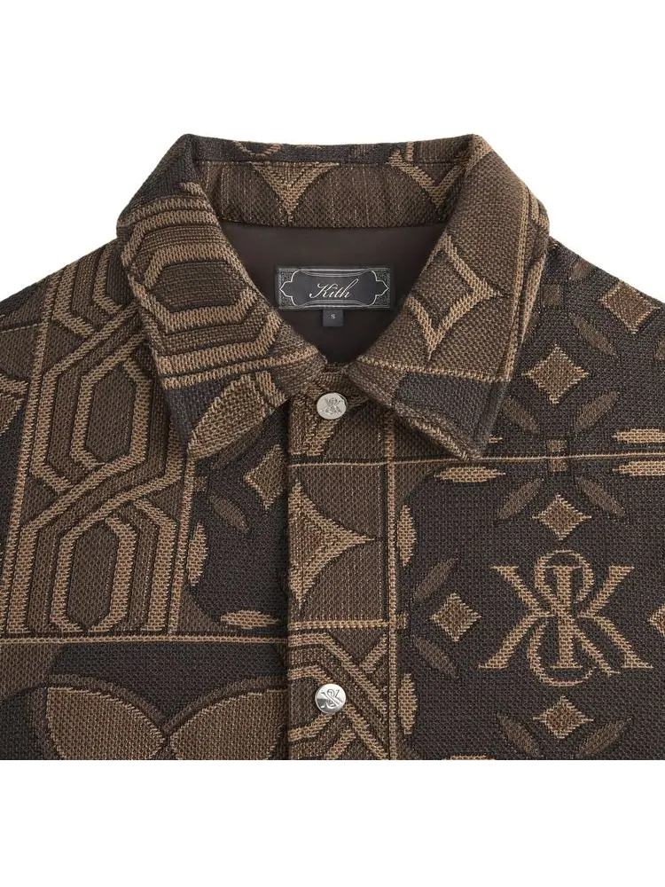 Куртка-бомбер Kith Tile Jacquard Tapestry Coaches Jacket — изображение 3 из 3, коричневый