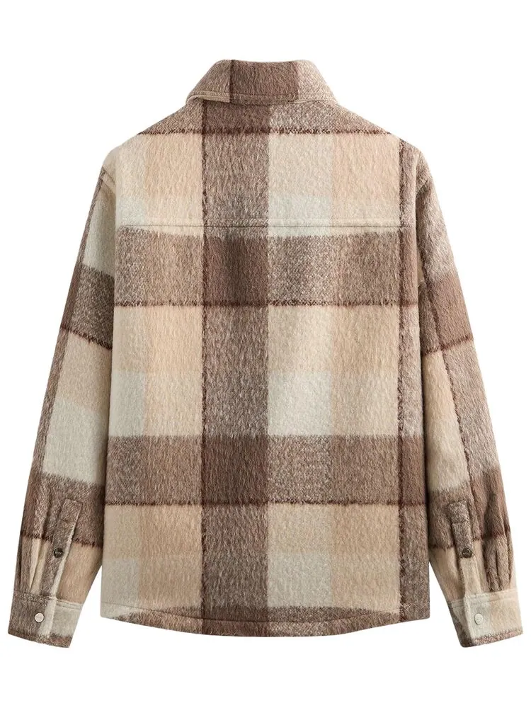 Рубашка-куртка Kith Brushed Plaid Sheridan — изображение 2 из 3, бежевый