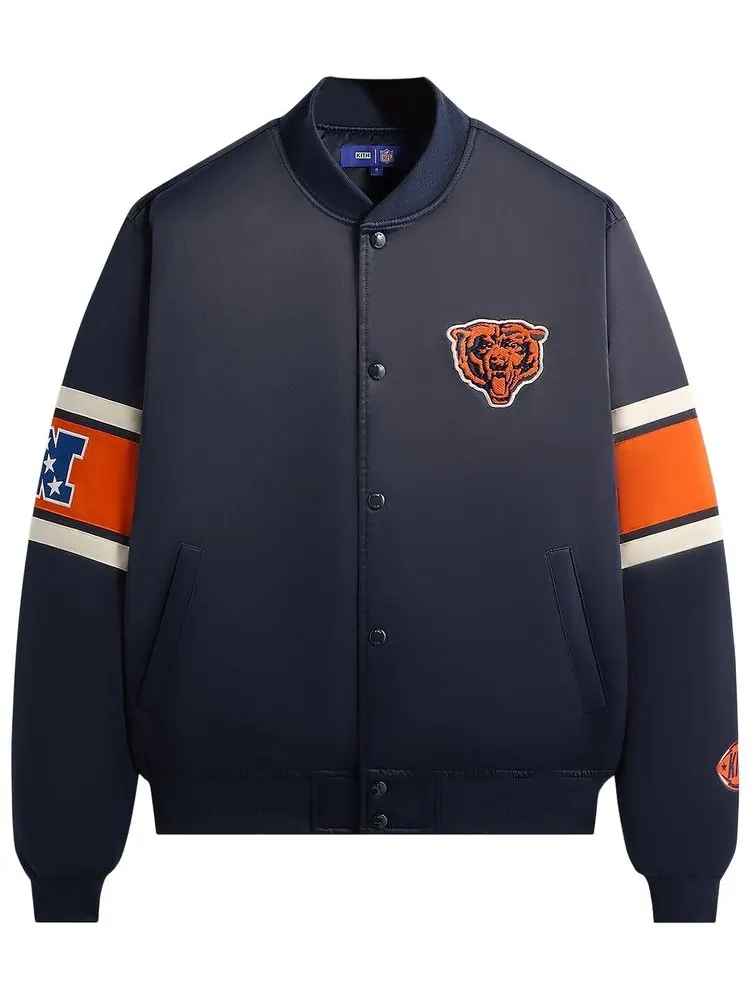 Куртка Kith For The NFL Chicago Bears Satin Bomber Jacket Nocturnal — изображение 1 из 2, синий