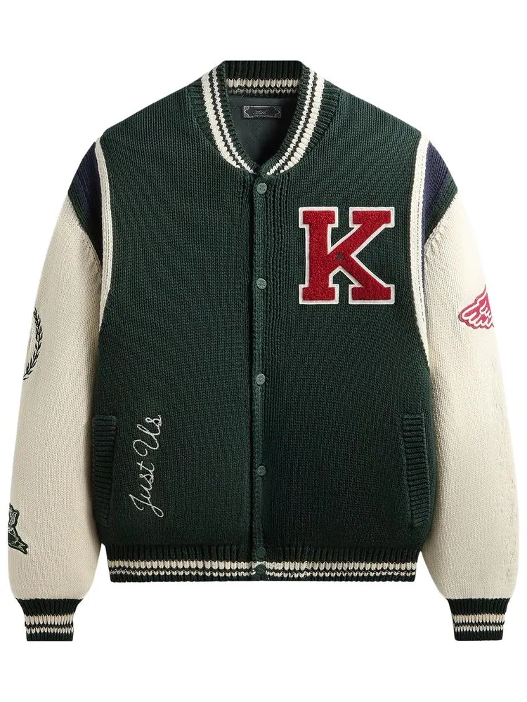 Вязаная куртка-бомбер Kith For Avirex Porter Varsity Knit Bomber — изображение 1 из 2, зеленый