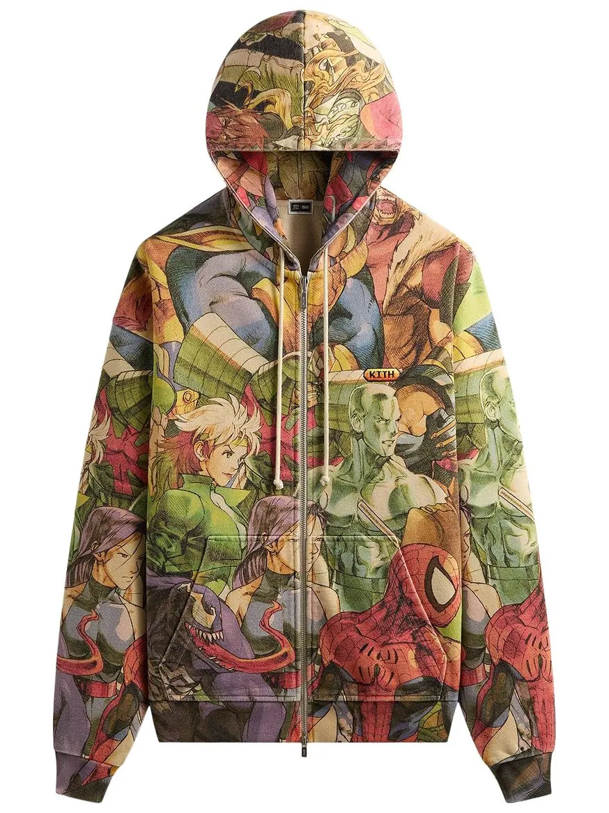 Толстовка Kith x Marvel vs. Capcom New Age Of Heroes Nelson Full Zip Hoodie — изображение 1 из 2, мульти