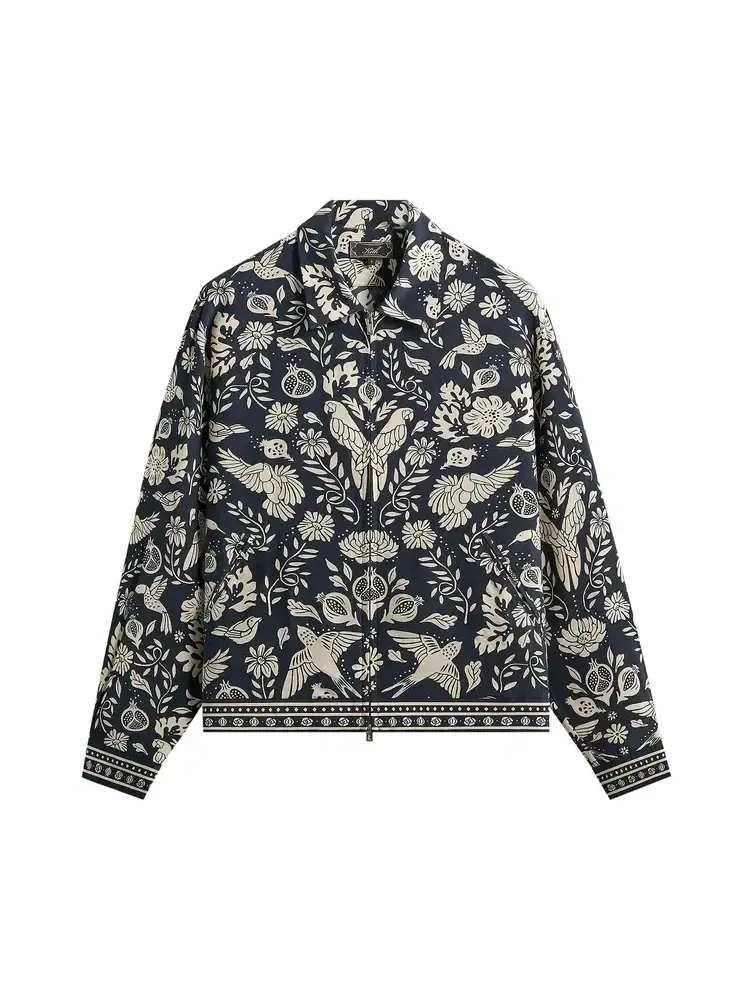 Куртка-блузон Kith Cupro Linen Connor — изображение 1 из 2, синий