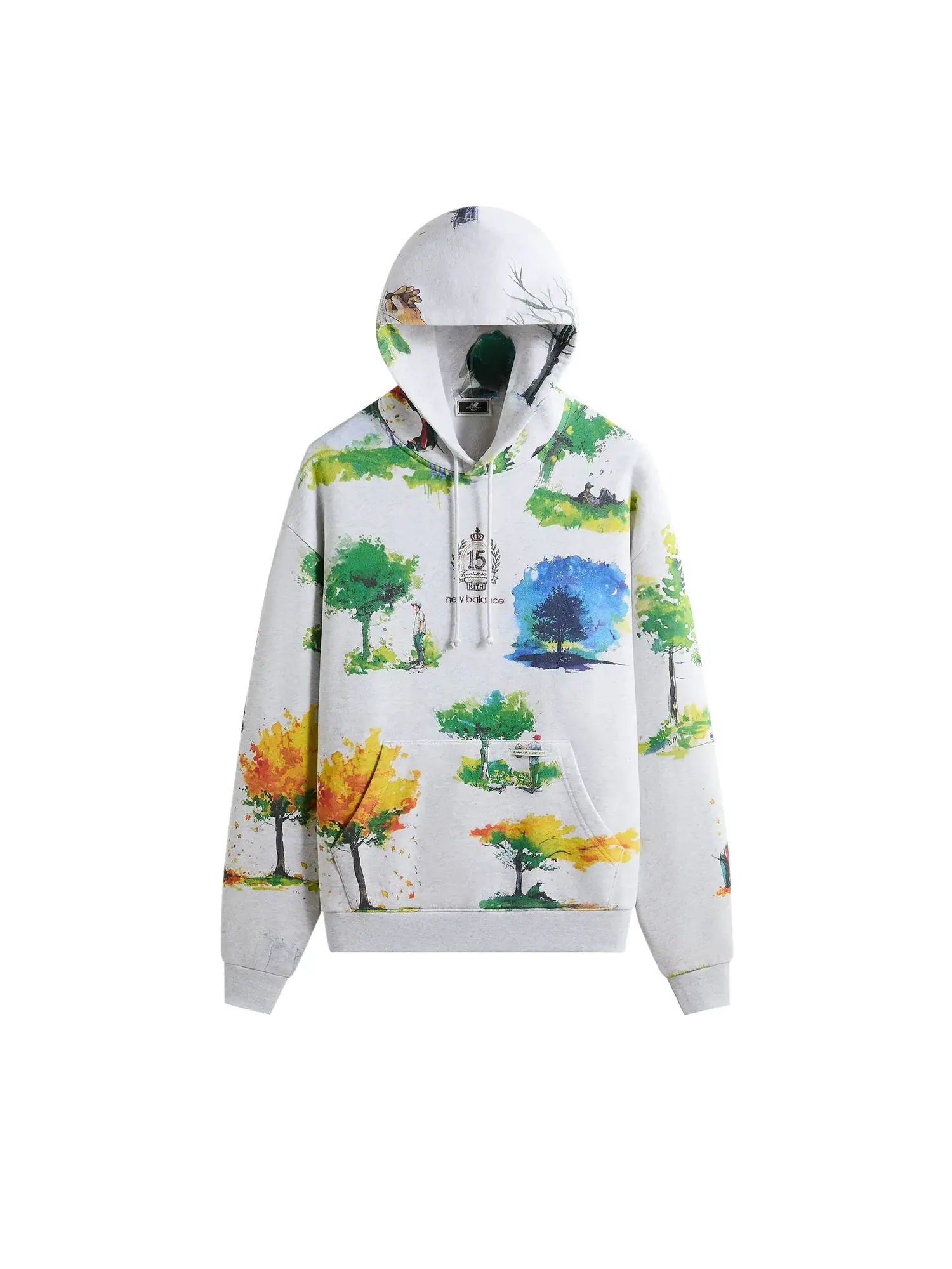 Худи Kith x New Balance Watercolor Nelson — изображение 1 из 2, светлый серый