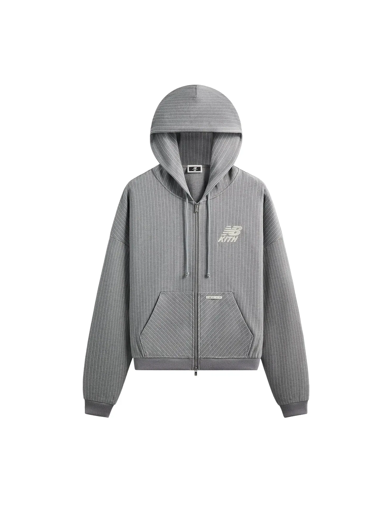 Худи Kith x New Balance Pinstripe Braxton на молнии — изображение 1 из 2, дымчатый