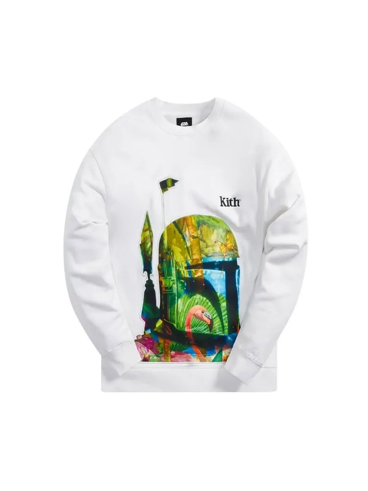Толстовка Kith For Star Wars Boba Fett Crewneck 'White' — изображение 1 из 2, белый