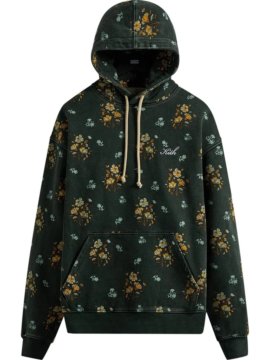 Худи Kith Begonia Floral Williams III Hoodie 'Stadium' — изображение 1 из 2, зеленый