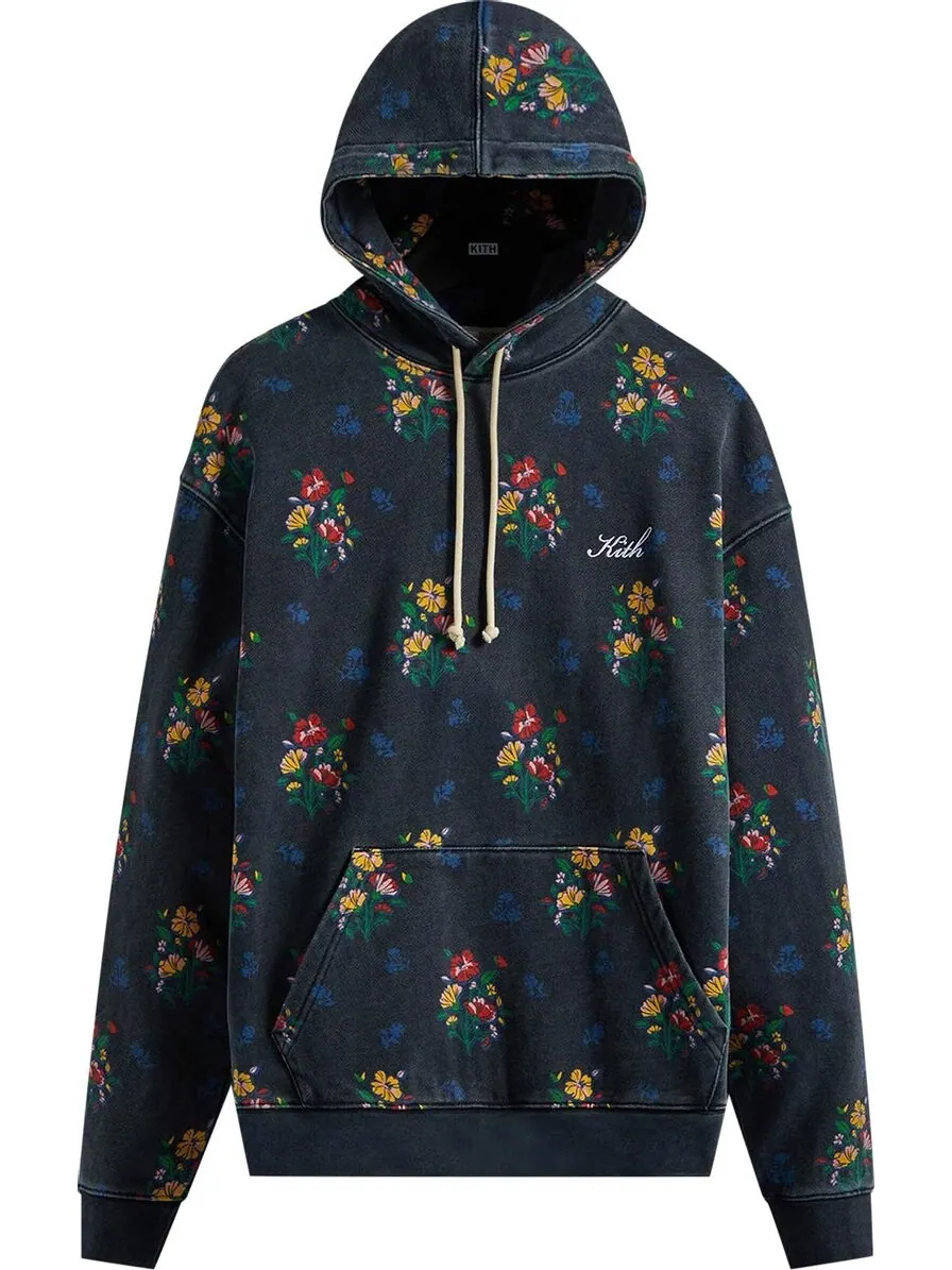 Худи Kith Begonia Floral Williams III Hoodie 'Nocturnal' — изображение 1 из 2, синий