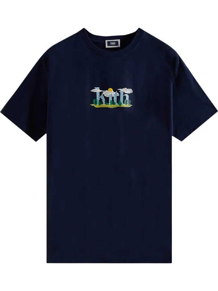 Футболка Kith Cloud Serif Logo Tee 'Nocturnal' — изображение 1 из 1, синий