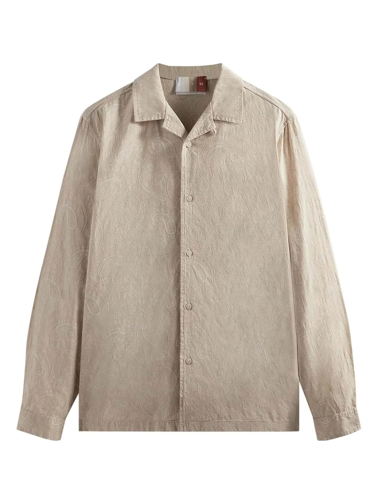 Рубашка Kith Paisley Jacquard Thompson Camp Collar — изображение 1 из 2, бежевый