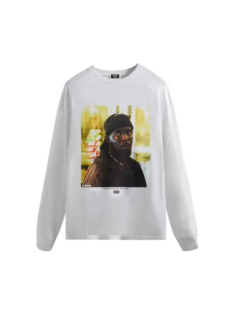 Лонгслив Kith For The Wire Omar Back Long-Sleeve Tee 'White' — изображение 1 из 2, белый
