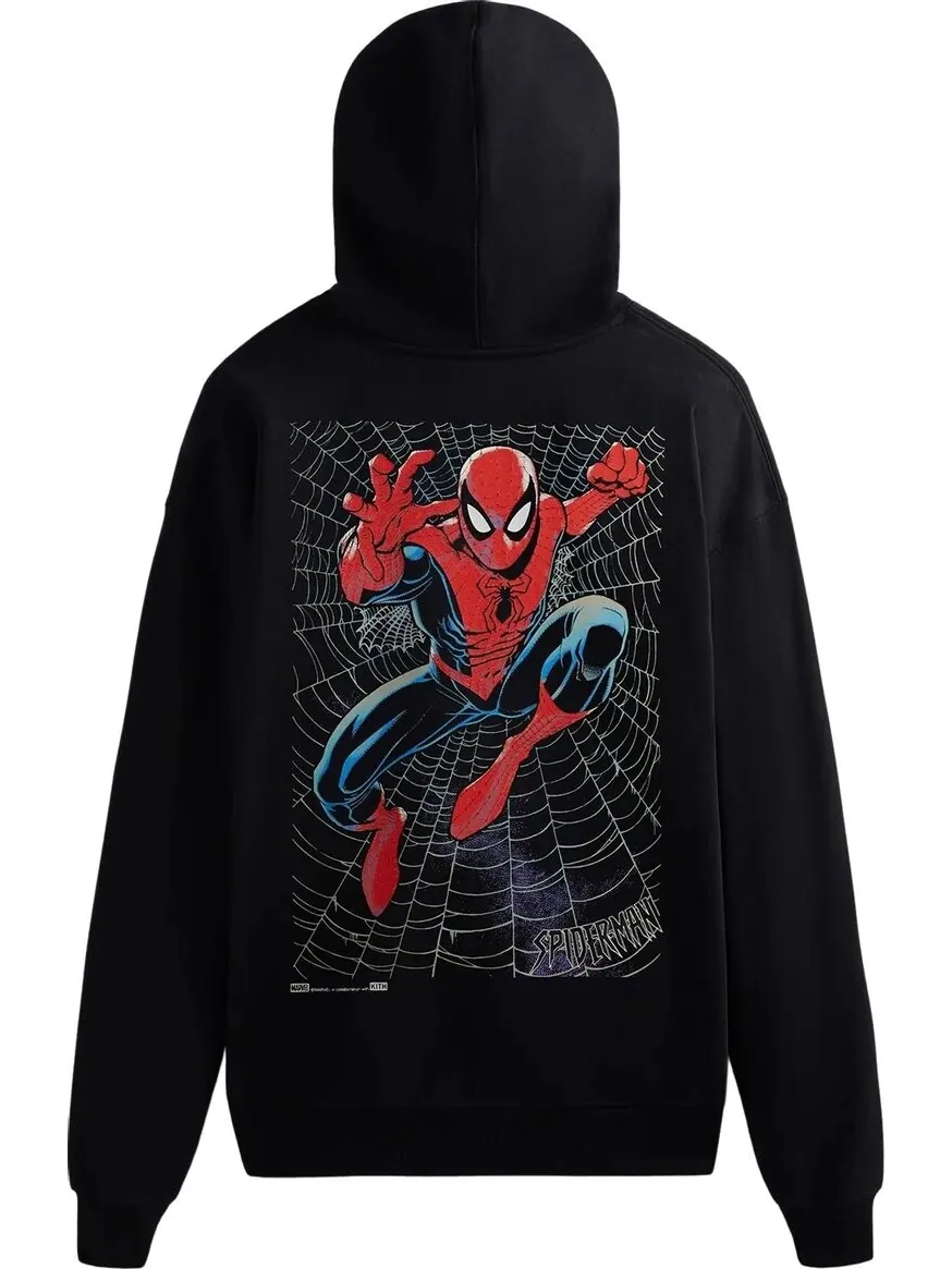 Худи Kith For Spider-Man Web Logo Hoodie 'Black' — изображение 2 из 2, черный