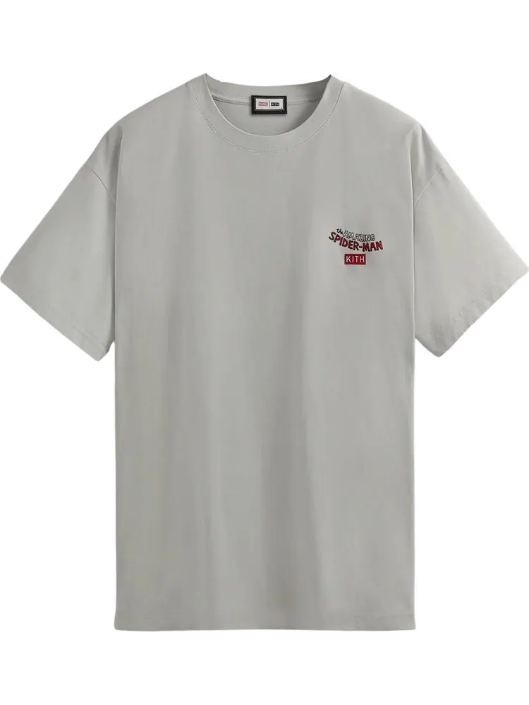 Футболка Kith For Spider-Man Mysterio Mirrors Tee 'Concrete' — изображение 1 из 2, серый