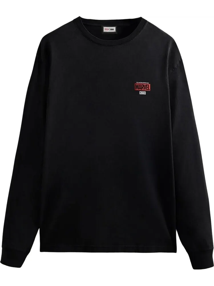 Лонгслив Kith For Spider-Man Timeline Long-Sleeve Tee 'Black' — изображение 1 из 2, черный