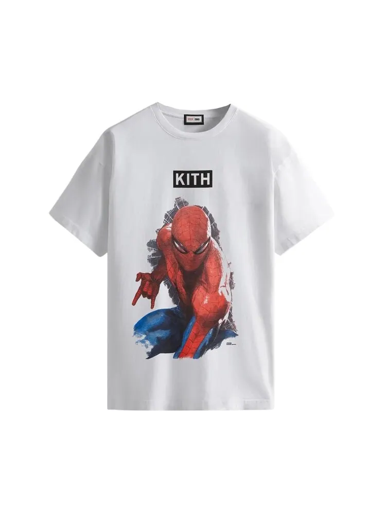 Футболка Kith For Spider-Man Action Vintage Tee 'White' — изображение 1 из 1, белый