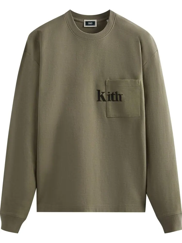Лонгслив Kith Long-Sleeve Quinn Tee 'Palomino' — изображение 1 из 2, зеленый