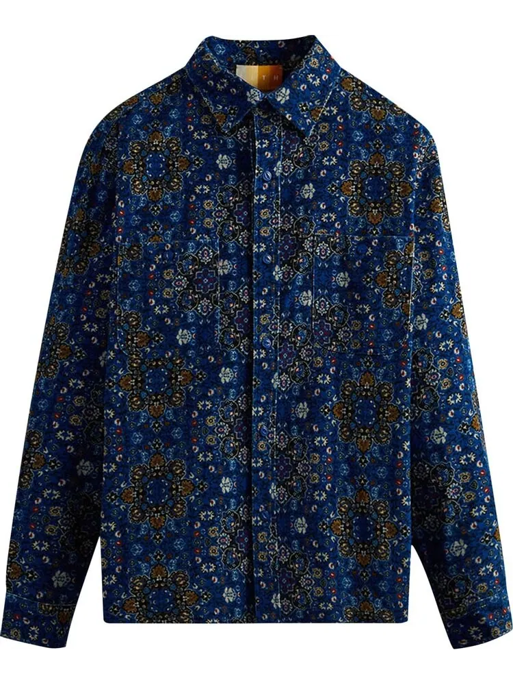 Рубашка Kith Corduroy Printed Apollo Shirt 'Voyage' — изображение 1 из 2, синий
