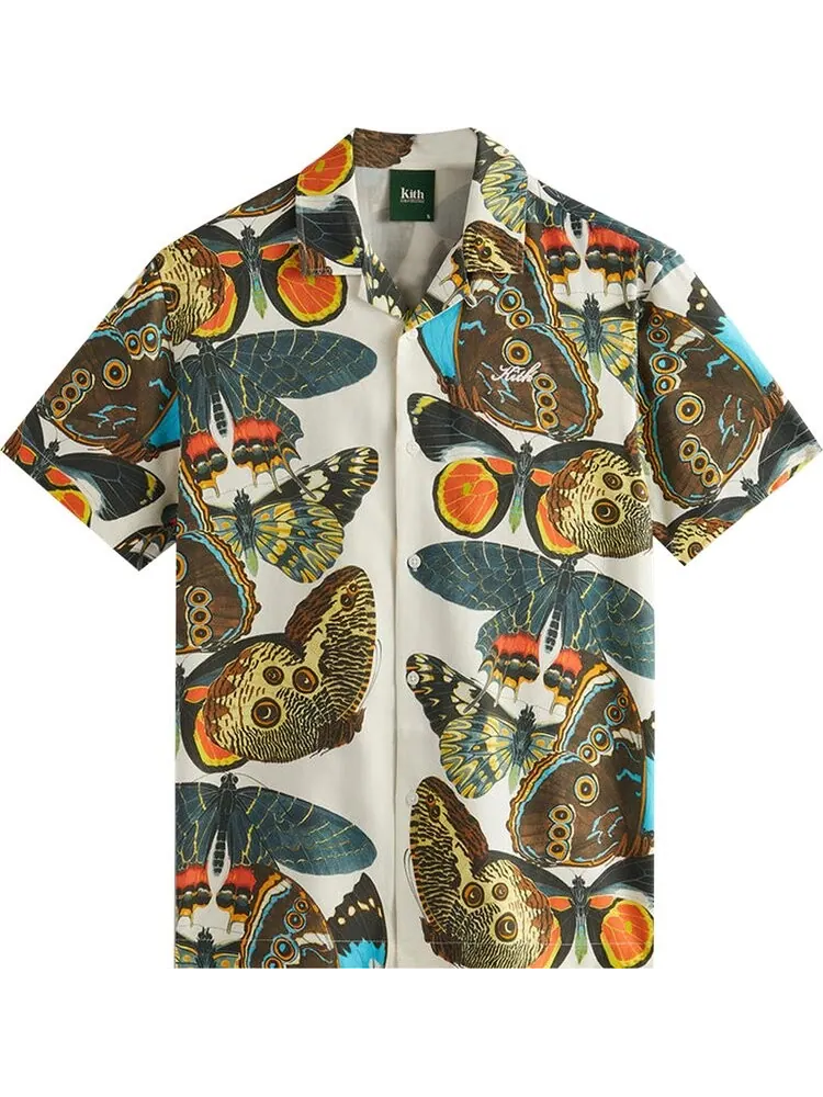 Рубашка Kith For AMNH Butterflies Camp Collar Shirt 'White' — изображение 1 из 2, белый