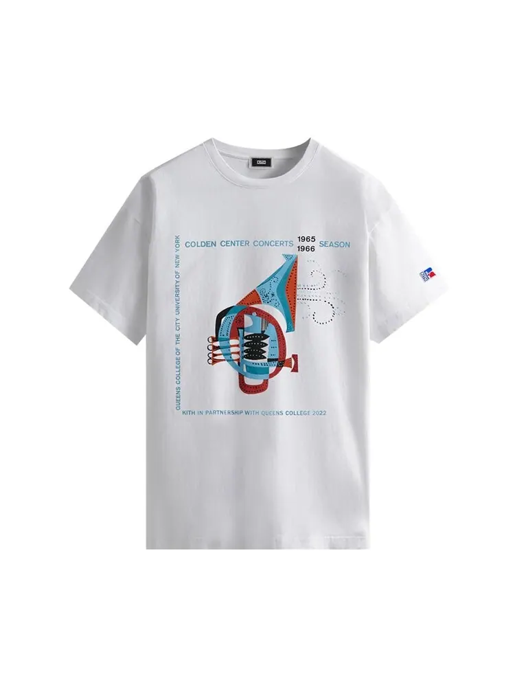 Футболка Kith x Russell Athletic For CUNY Queens College Jazz Vintage Tee 'White' — изображение 1 из 2, белый