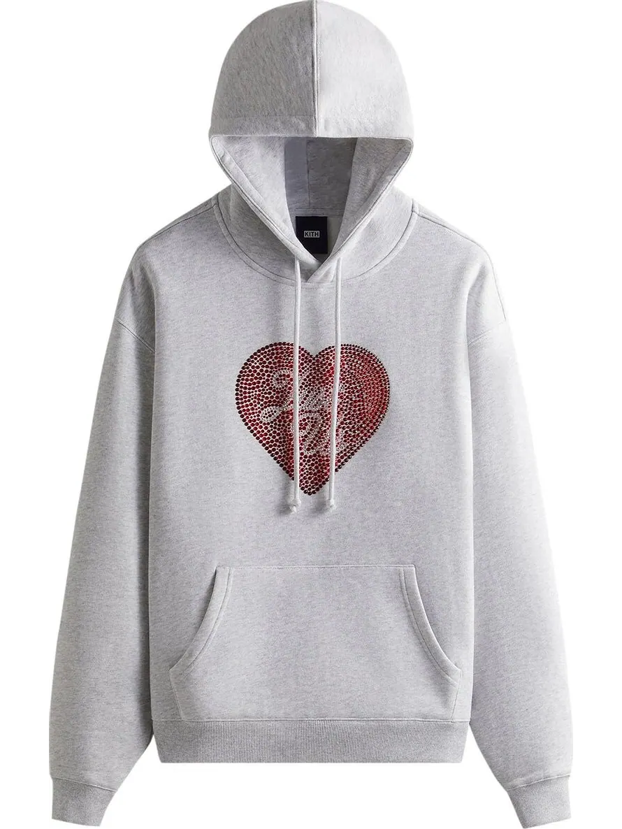 Худи Kith Just Us Hoodie With Swarovski® Crystals 'Light Heather Grey' — изображение 1 из 2, серый