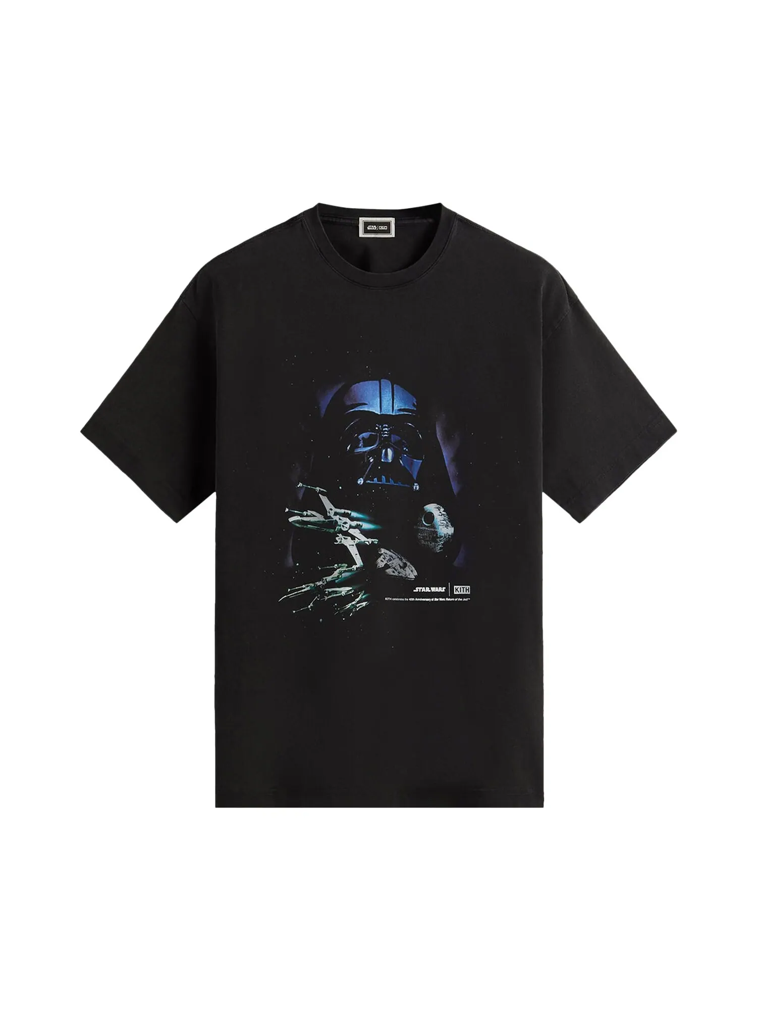 Винтажная футболка Черный с космическим плакатом Kith x Star Wars Darth Vader — изображение 1 из 1