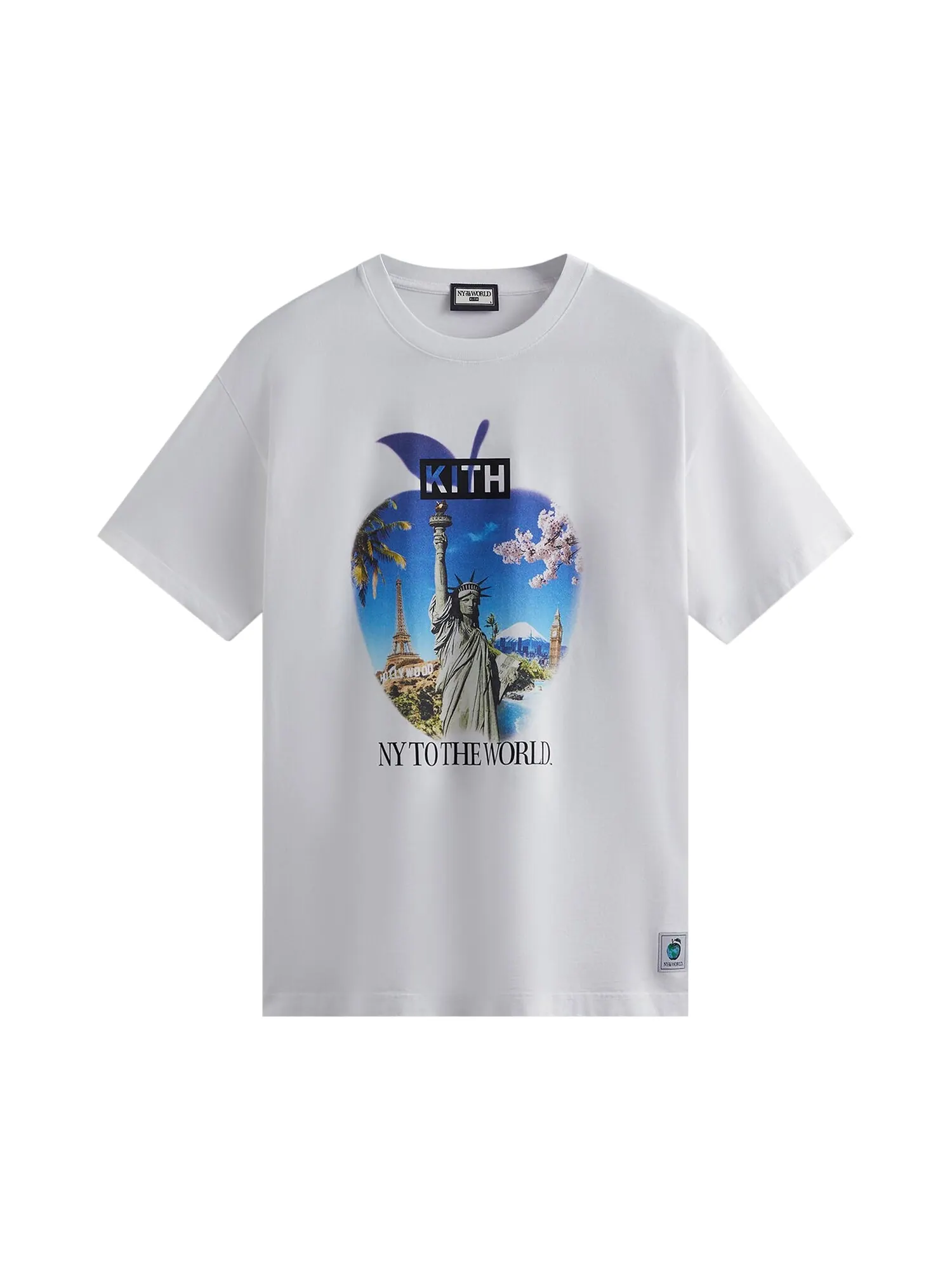 Сувенирная винтажная футболка Kith New York To The World Белая — изображение 1 из 2, белый