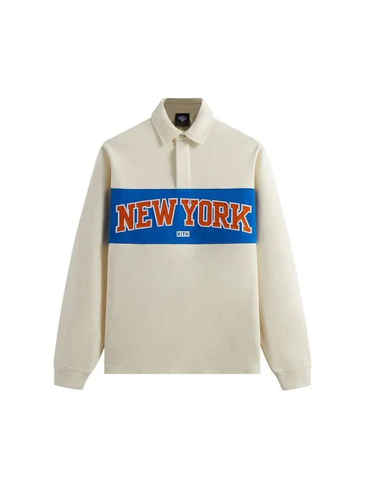 Рубашка Kith For The New York Knicks Long-Sleeve Rugby 'Silk' — изображение 1 из 2, бежевый