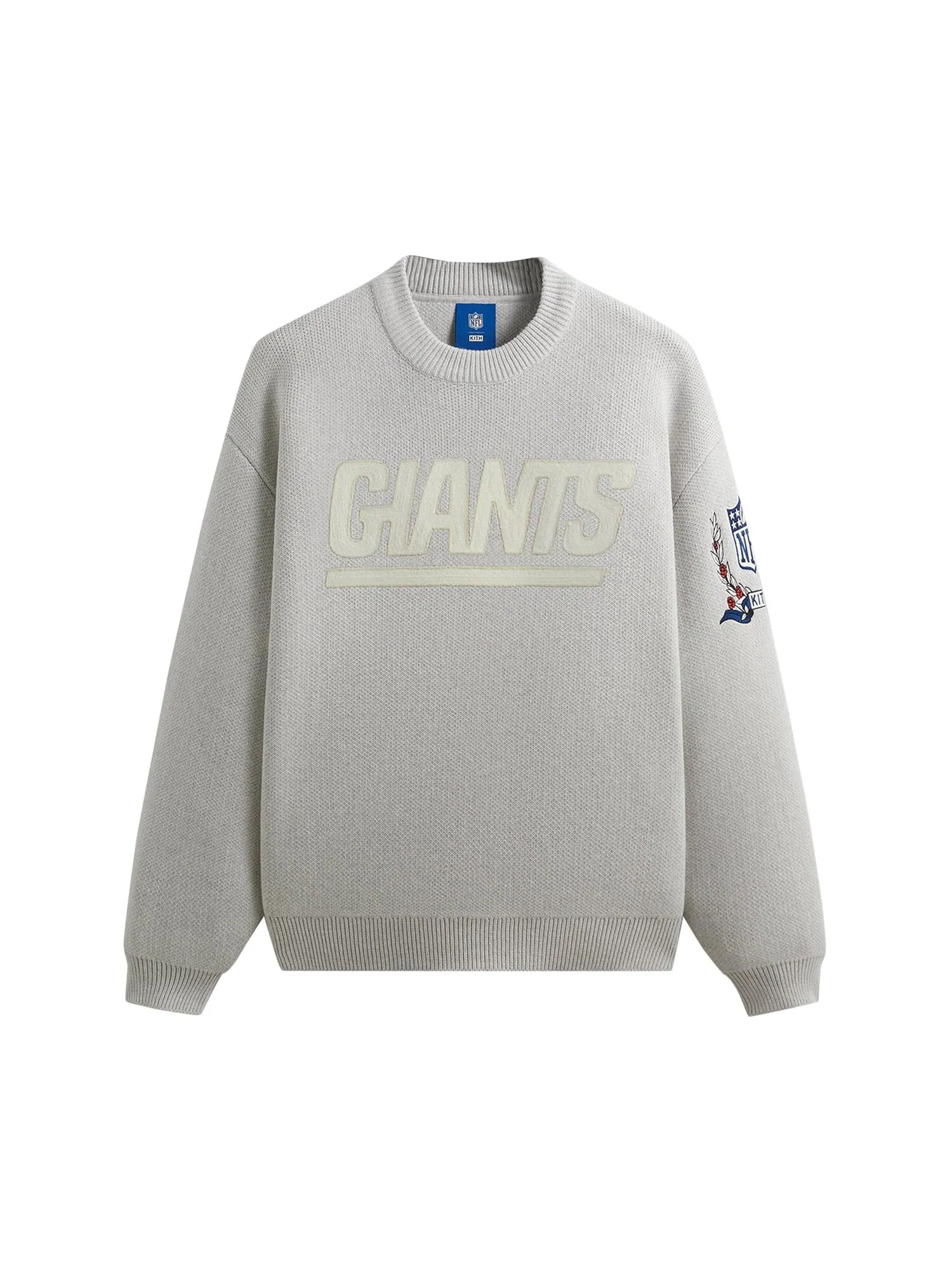 Kith For The NFL: массивный хлопковый свитер Giants цвета Светло-серый Хизер — изображение 1 из 2, светлый серый