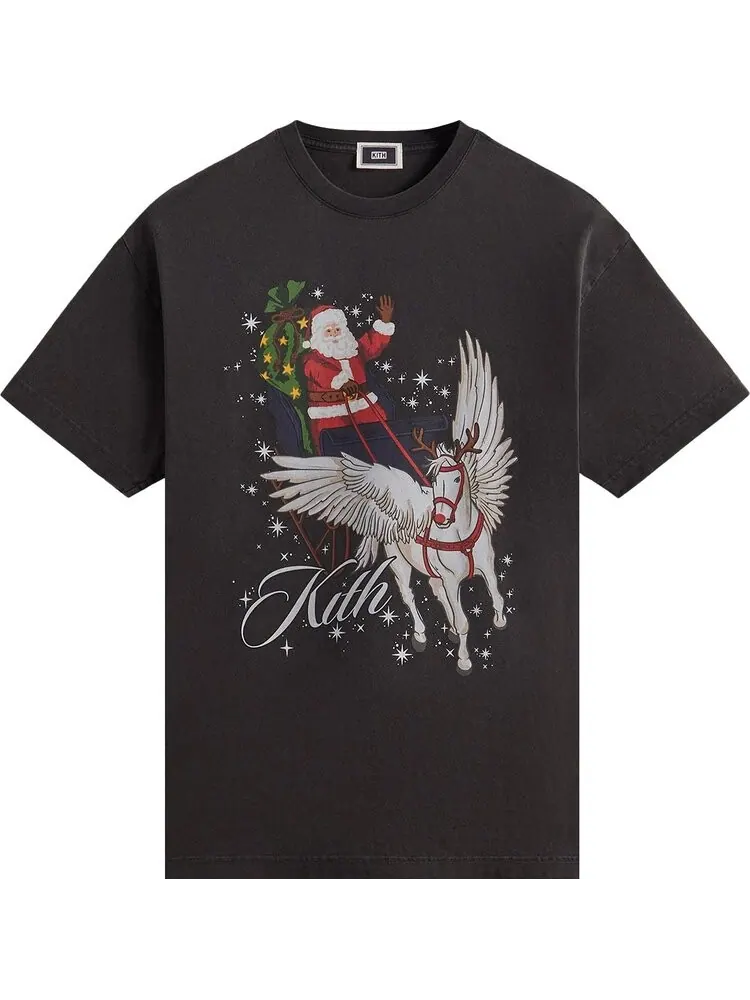 Футболка Kith Sleigh Vintage 'Black' — изображение 1 из 2, черный