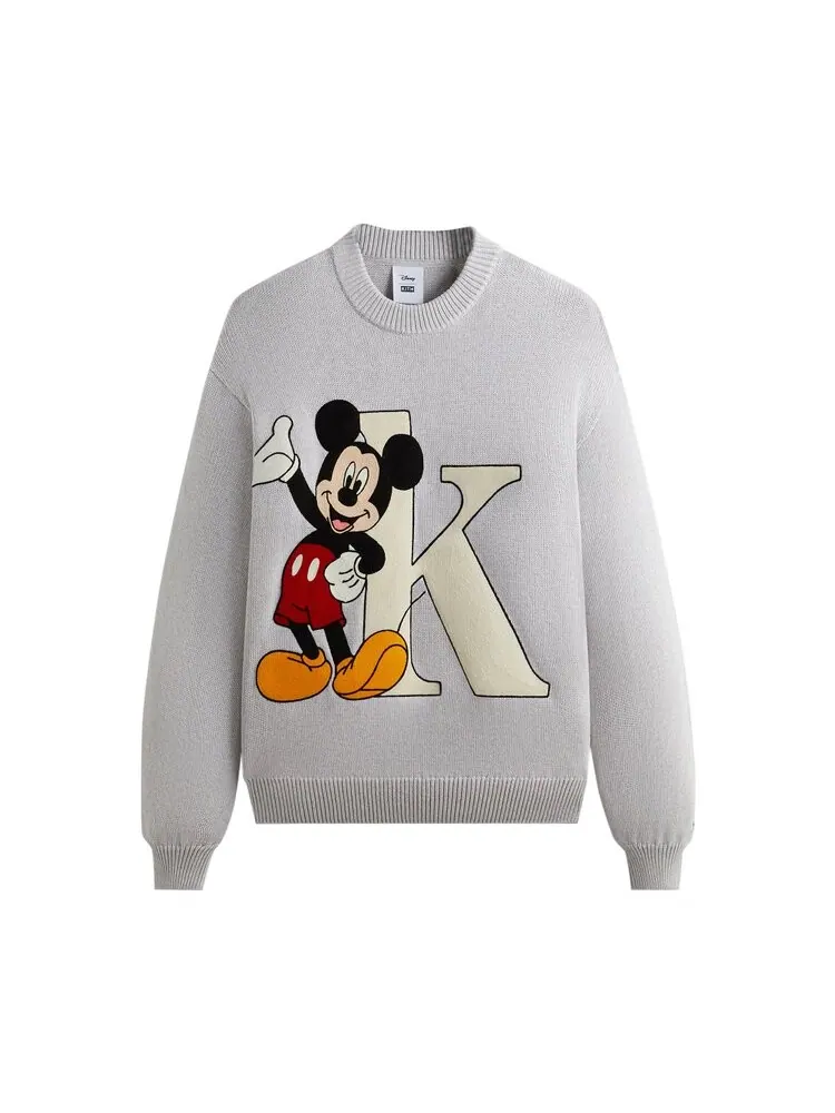 Свитер Kith For Mickey & Friends Mickey K Crewneck 'Light Heather Grey' — изображение 1 из 2, серый