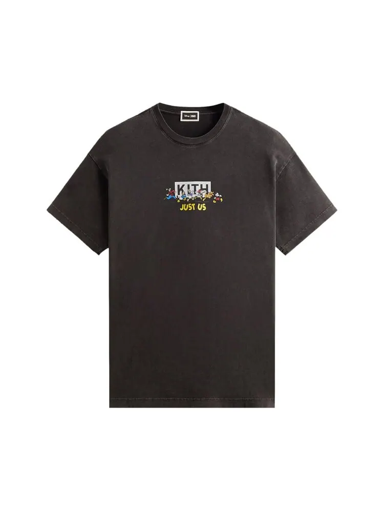 Футболка Kith For Mickey & Friends Family Portrait Vintage 'Black' — изображение 1 из 2, черный