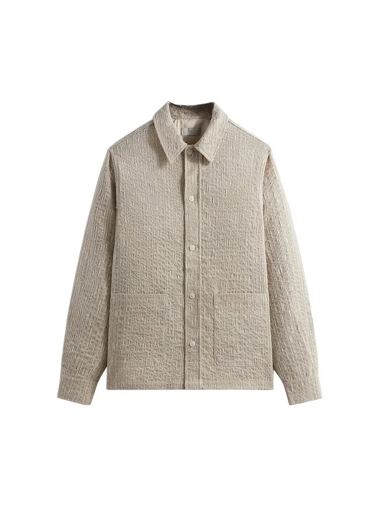 Рубашка Kith Slub Boucle Boxy Collared Overshirt — изображение 1 из 2, бежевый