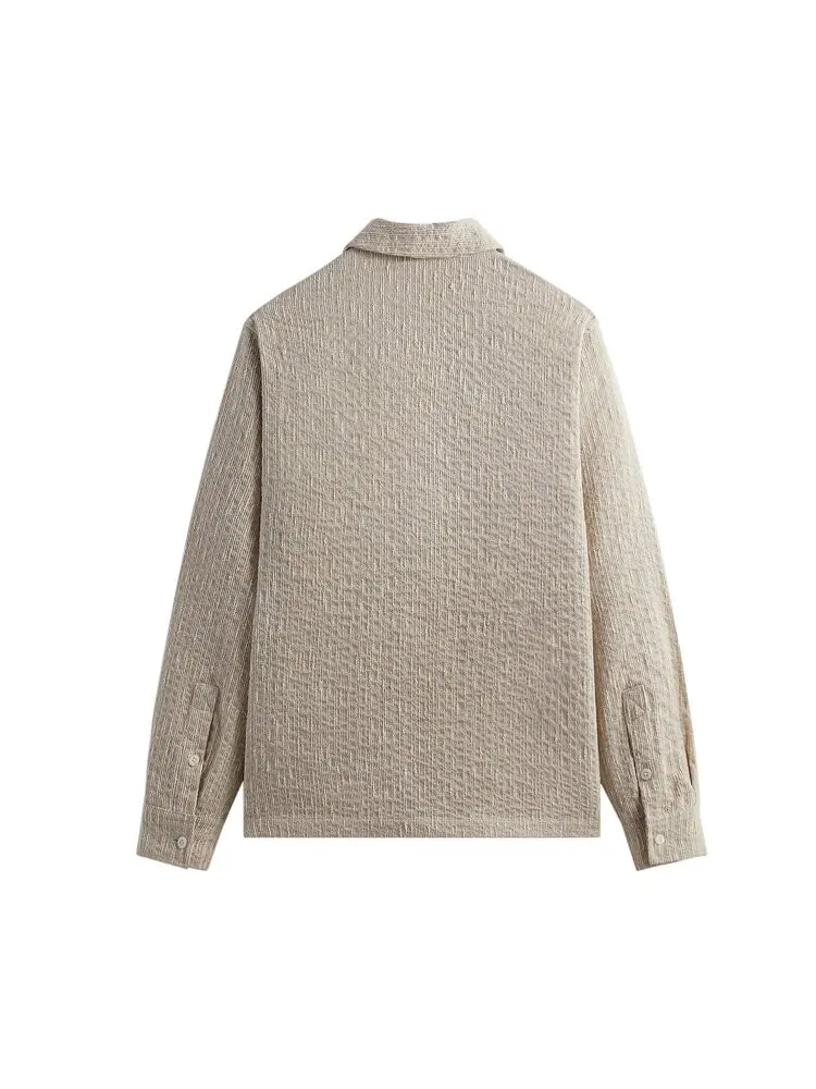 Рубашка Kith Slub Boucle Boxy Collared Overshirt — изображение 2 из 2, бежевый