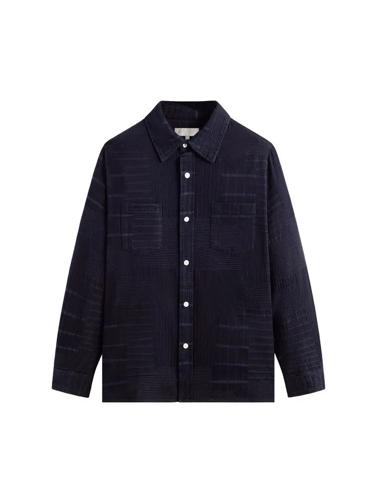 Топ Kith Overdyed Patchwork Jaydin Buttondown — изображение 1 из 2, чернильный