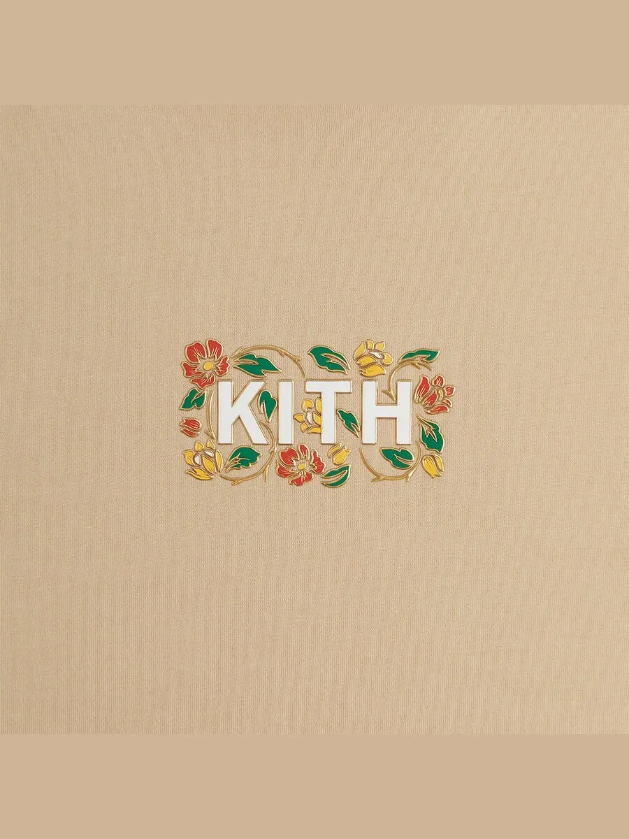 Свитшот Kith Floral Classic Logo Long Sleeve — изображение 3 из 4, бежевый