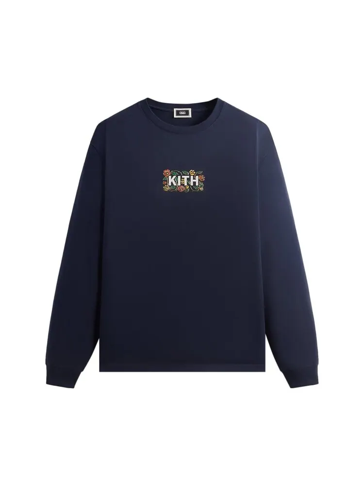 Футболка Kith Floral Classic Logo Long Sleeve Tee — изображение 1 из 2, синий